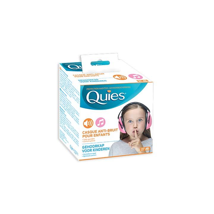 Casque anti-bruit pour enfants rose Quies - un casque 