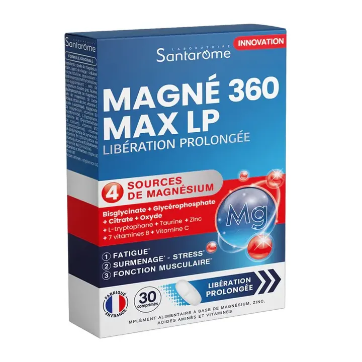 Magné 360 Max libération prolongée Santarome - boîte de 30 comprimés