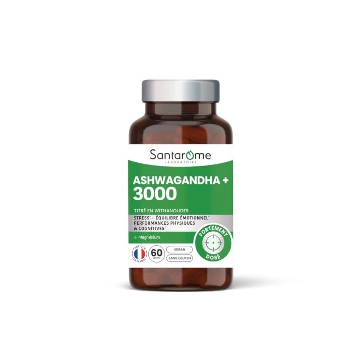Ashwagandha+ 3000 Santarome - pot de 60 gélules
