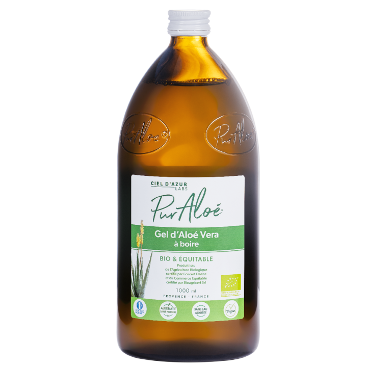 Gel d'Aloe Vera à boire Bio Pur Aloé - bouteille de 1000 ml