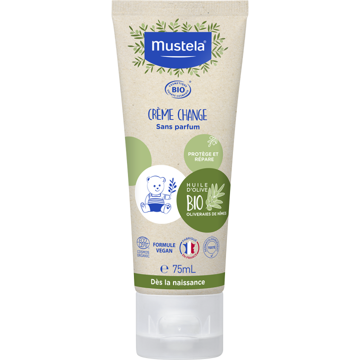 Crème change bio sans parfum Mustela - tube de 75 ml