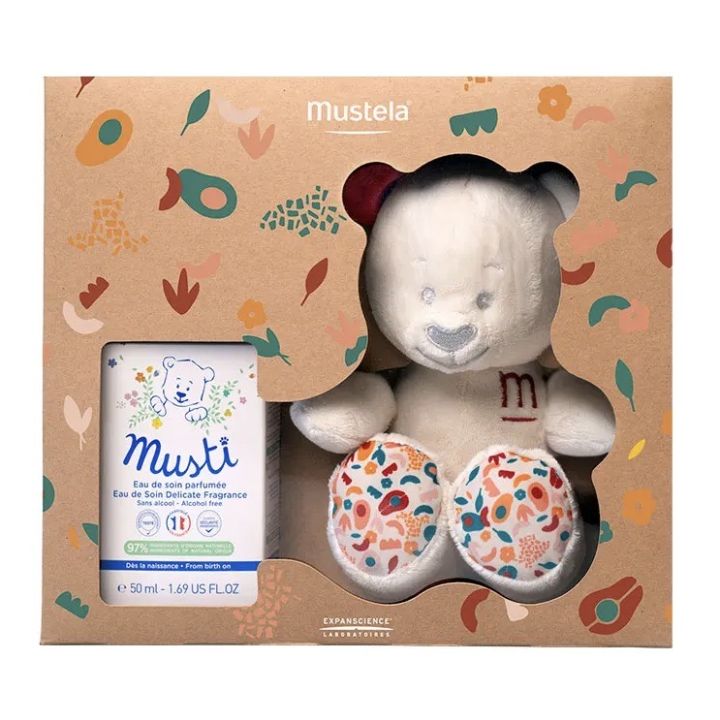 Coffret Musti Eau de soin parfumé + doudou Mustela - coffret de 2 produits
