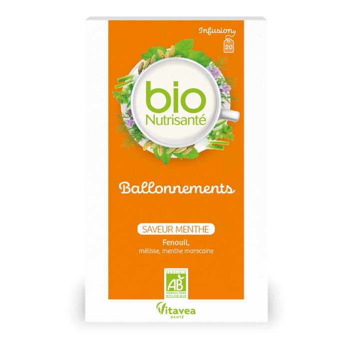 Infusion Ballonnements bio Vitavea - boîte de 20 sachets