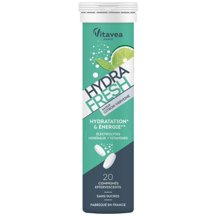 Hydra Fresh saveur citron-verveine Vitavea - tube de 20 comprimés effervescents 