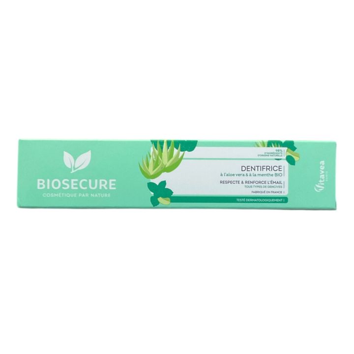 Dentifrice à l'aloe vera et menthe bio Bio Secure - tube de 75ml