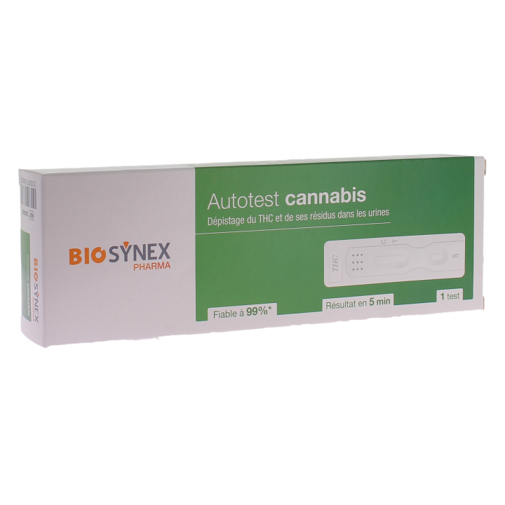 Autotest urinaire cannabis THC Biosynex - boite d'un test