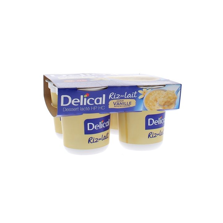 Delical riz au lait HP/HC saveur vanille caramel - 4 pots de 200g