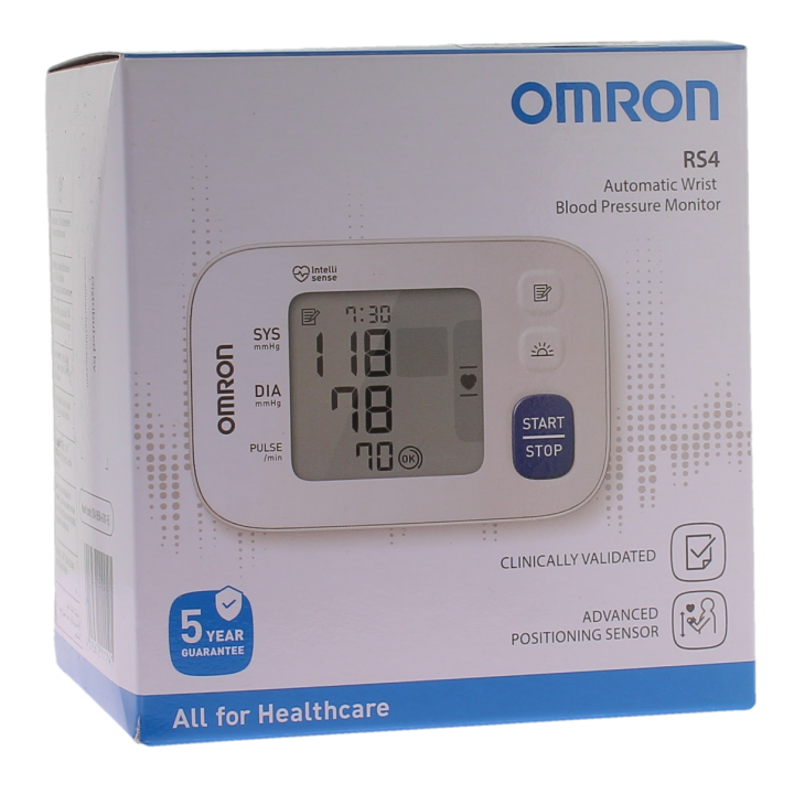 Tensiomètre électronique poignet rs4 Omron - boite d'un tensiomètre + brassard