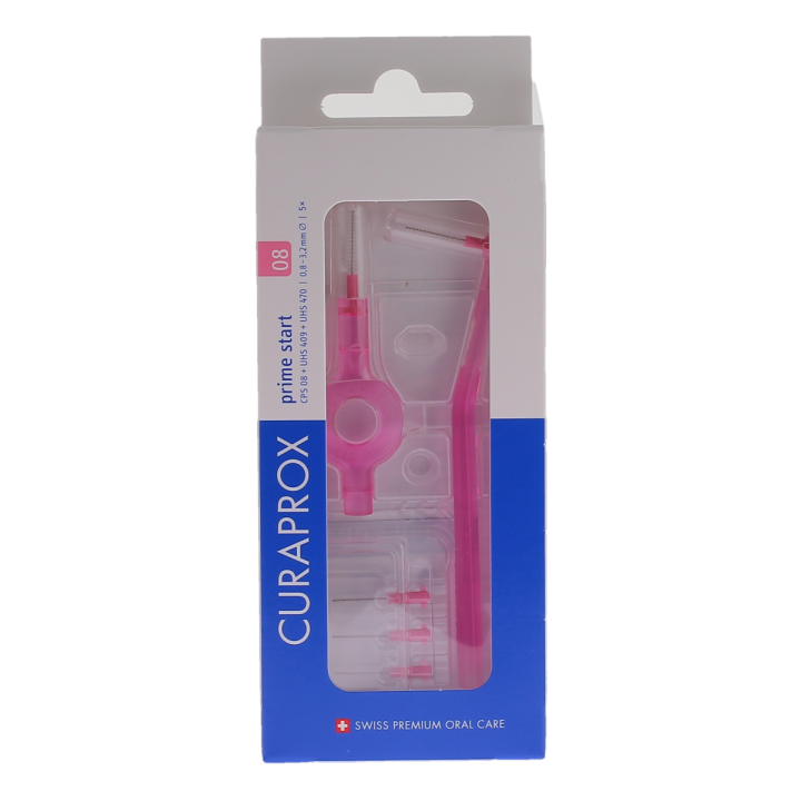 Set de brossettes interdentaires prime start taille 08 Curaprox - boite de 5 brossettes