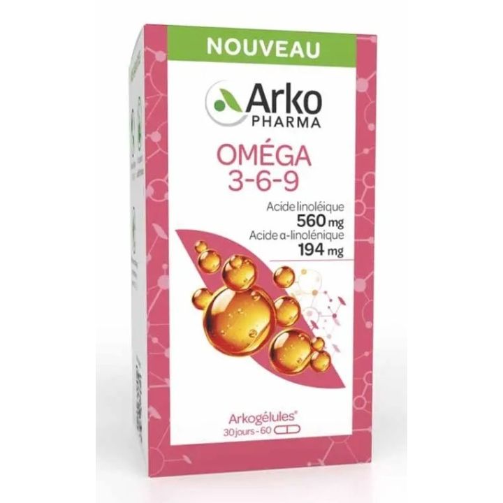 Arkogélules Oméga 3-6-9 Arkopharma - boîte de 60 capsules