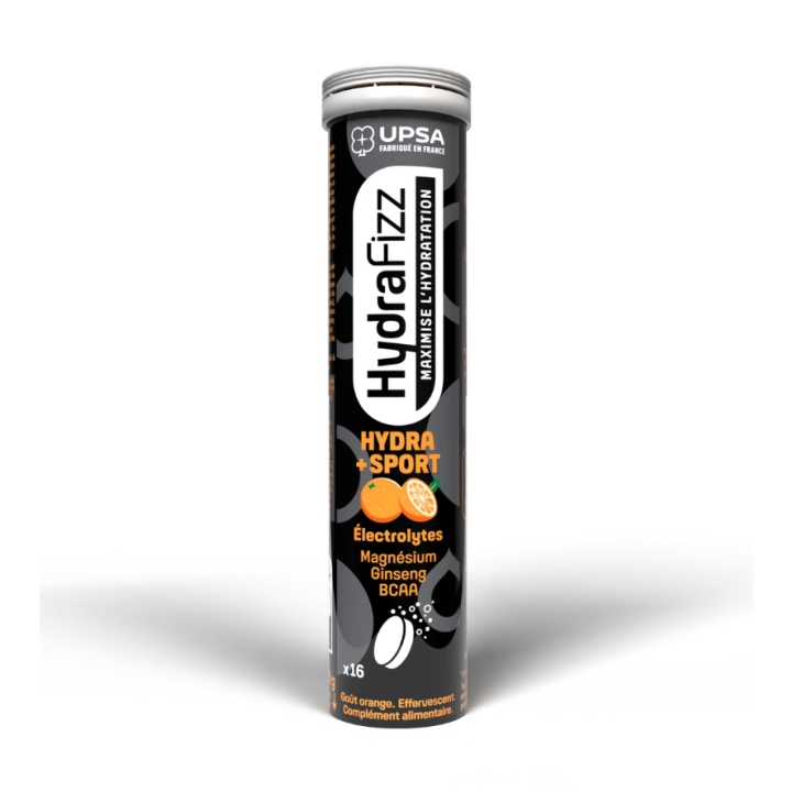 HydraFizz hydra+sport goût orange Upsa - tube de 16 comprimés effervescents 