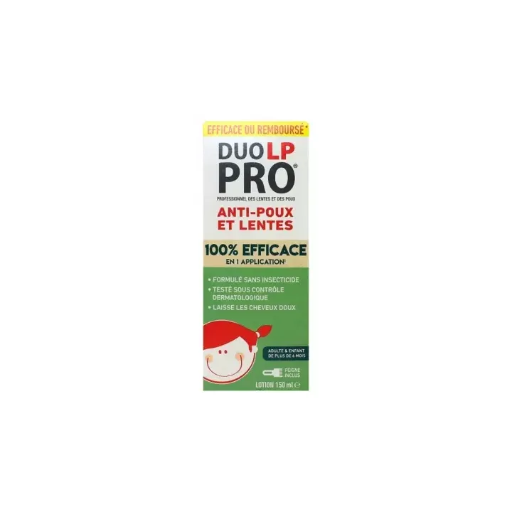 Lotion anti-poux et lentes 1 seul application Duo-LP-Pro - flacon 150 ml