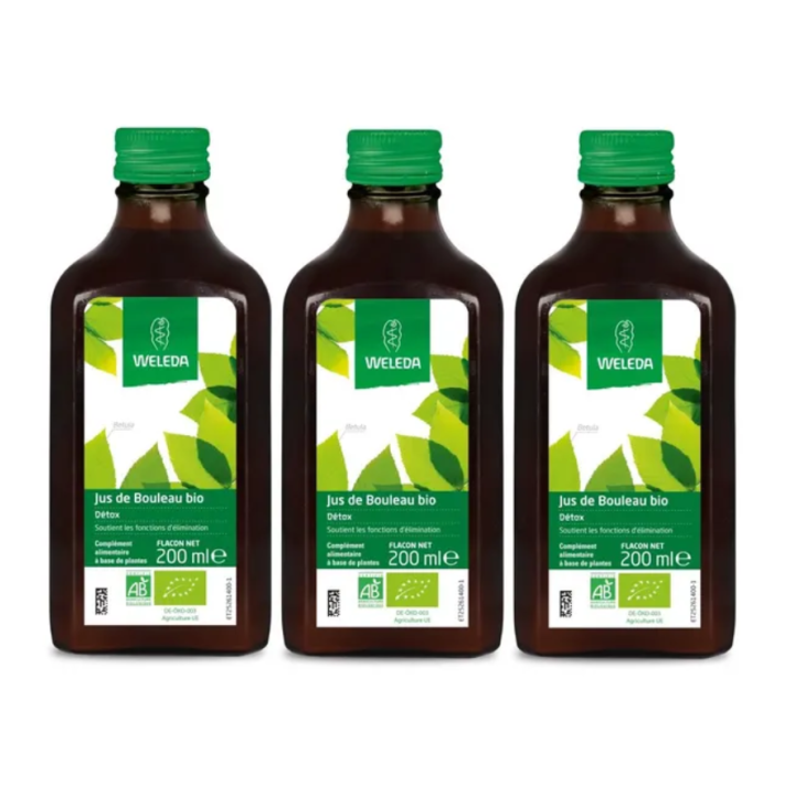 Jus de bouleau bio détox Weleda - lot de 3 flacon de 200ml