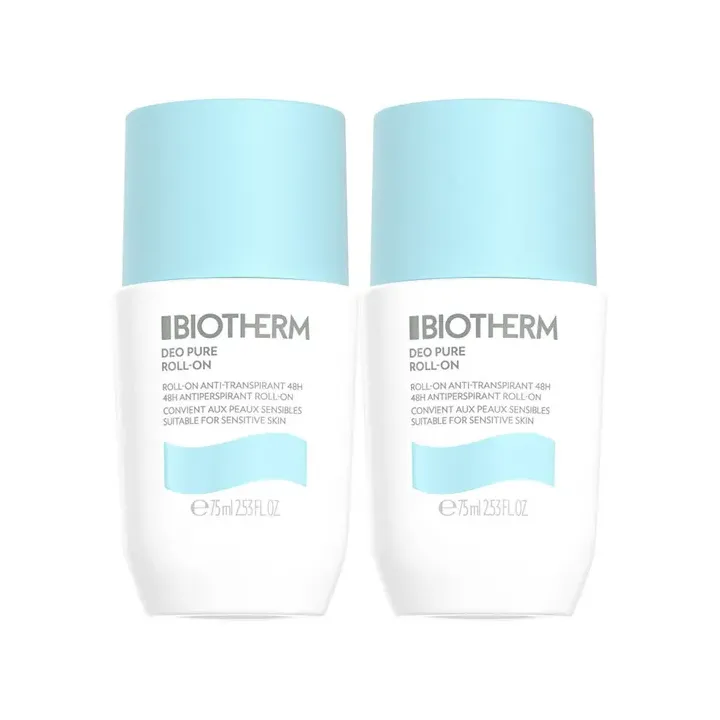 Déo Pure anti-transpirant 48h Biotherm - lot de 2 roll-on de 75ml