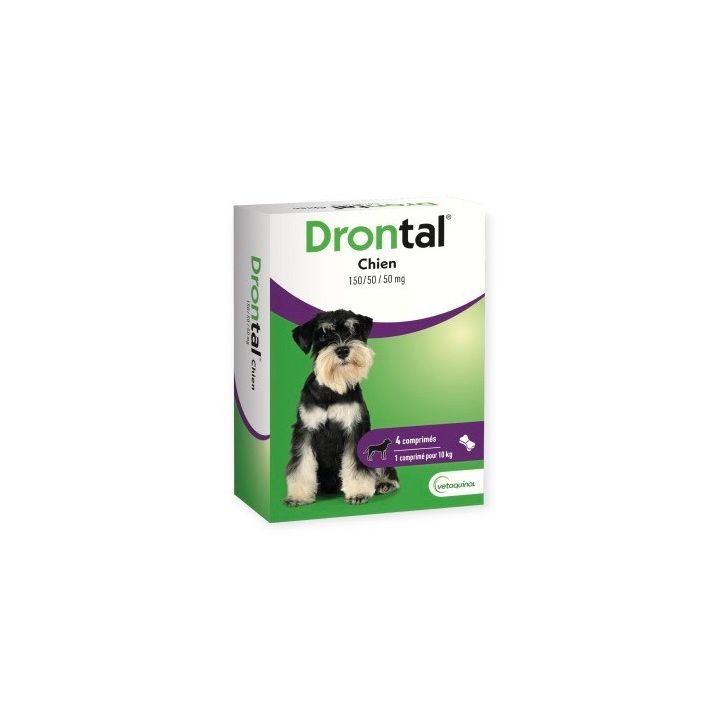 Drontal chien vermifuge Vetoquinol - boîte de 4 comprimés sécables