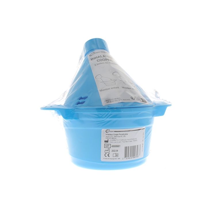Inhalateur plastique 2 tailles de masque enfant/adulte Cooper - un inhalateur