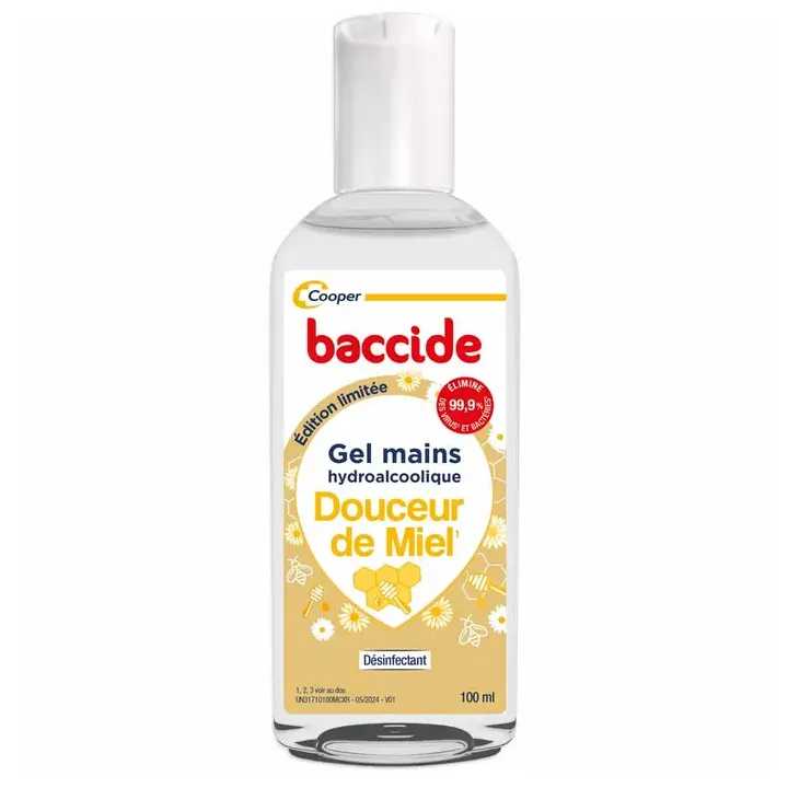 Gel mains hydroalcoolique Douceur de Miel Baccide - flacon de 100ml