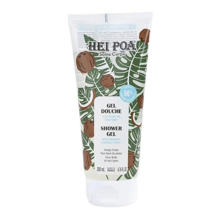 Gel douche à la pulpe de coco bio Hei Poa - tube de 200ml