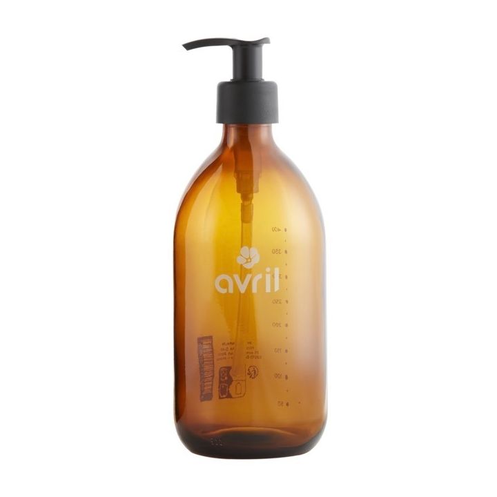 Flacon rechargeable en verre ambré Avril - flacon de 500ml vide