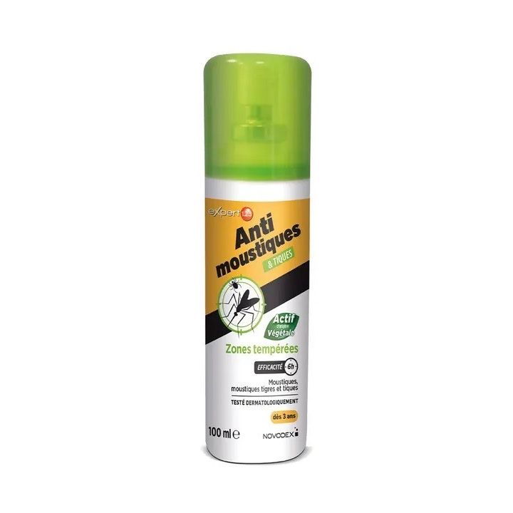 Expert 1.2.3 spray répulsif anti- moustiques et tiques zones tempérées Novodex - spray de 100ml