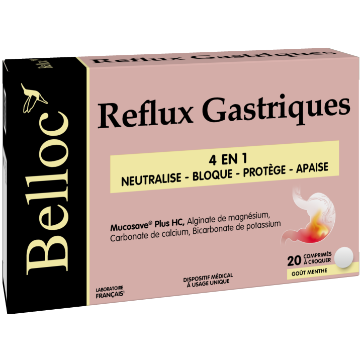 Reflux gastriques Belloc - boite de 20 comprimés à croquer