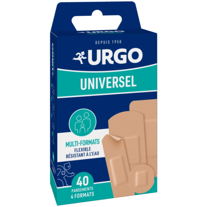 Pansements Universel Urgo - boite de 40 pansements de 4 formats 