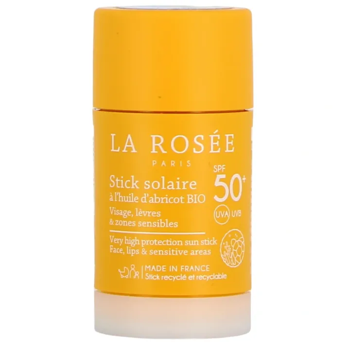 Stick solaire à l'huile d'abricot bio SPF50+ La Rosée - stick de 15ml