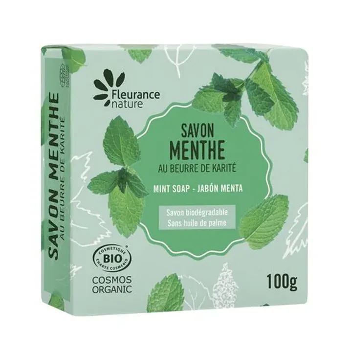 Savon menthe au beurre de karité bio Fleurance nature - pain de 100g