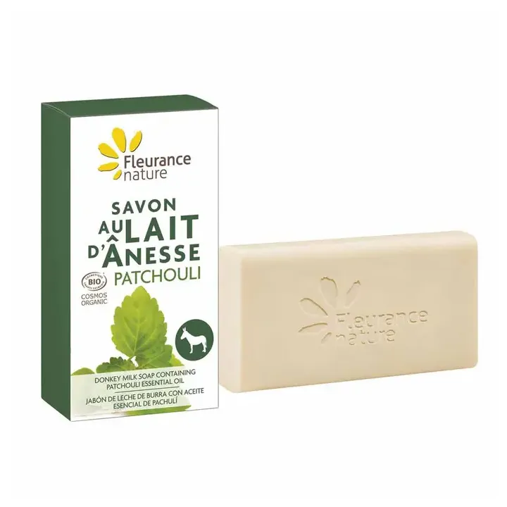 Savon au lait d'ânesse patchouli bio Fleurance nature - pain de 100g