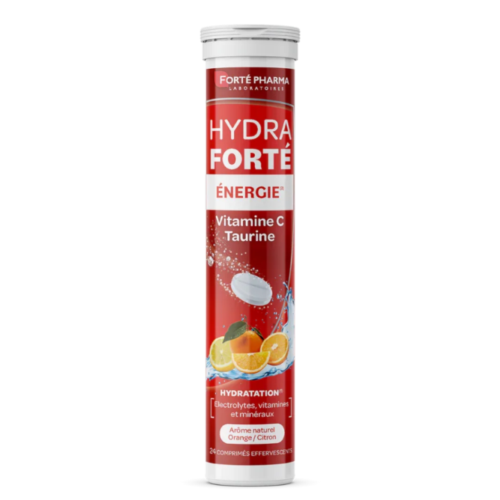Hydra Forté énergie booster d'hydratation arôme naturel orange citron Forté Pharma - 24 comprimés effervescents