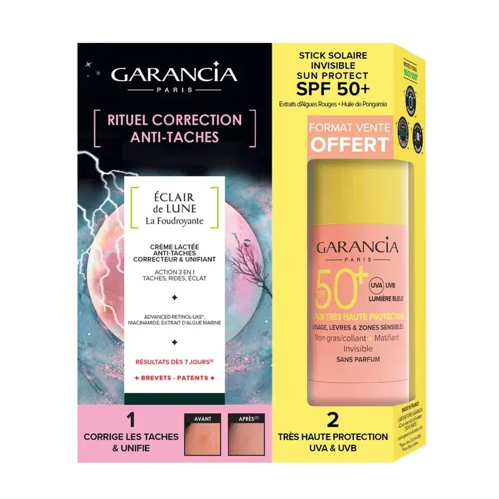 Éclair de Lune La foudroyante crème anti-taches Garancia - tube de 30ml + 1 stick solaire offert