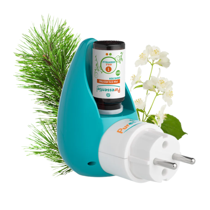 Anti-pique diffuseur ultrasonique prise clip & diffuse Puressentiel - boite d'un diffuseur + répulsif pour diffusion offert