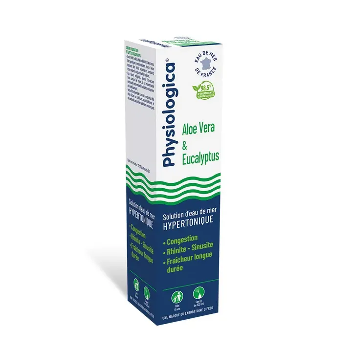 Physiologica solution d'eau de mer hypertonique aloe vera & eucalyptus Gifrer - spray de 120ml