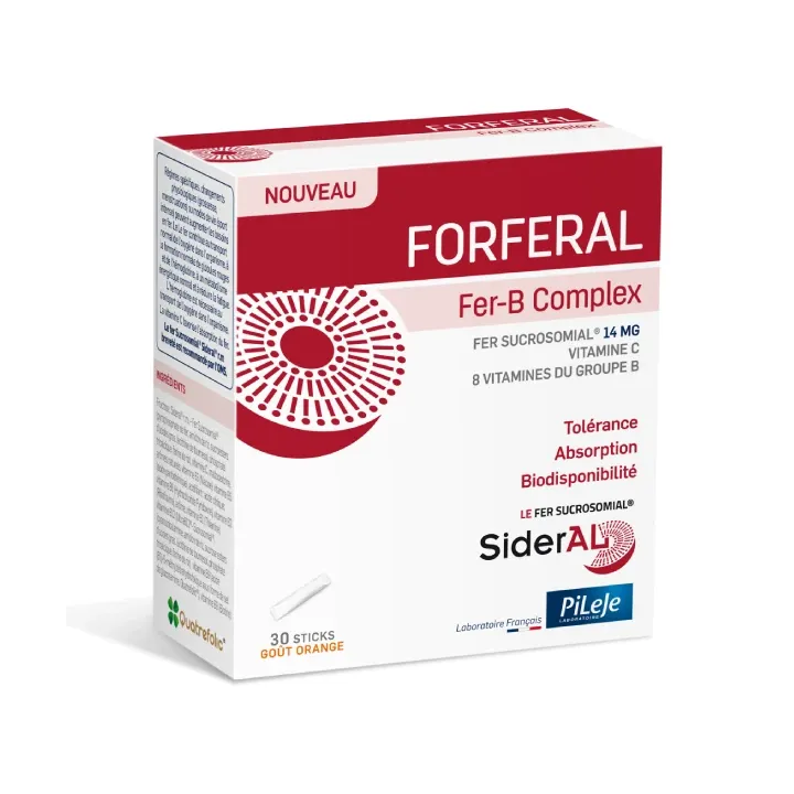 Forferal Fer-B complex Pileje - boite de 30 sticks goût orange