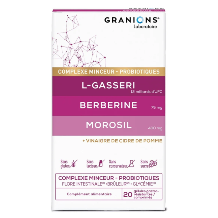 Complexe minceur probiotiques Granions - boite de 20 gélules + 20 comprimés 