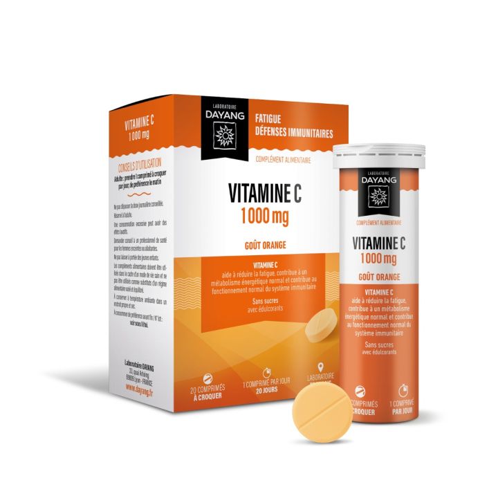 Vitamine C 1000mg goût orange Dayang - boîte de 20 comprimés