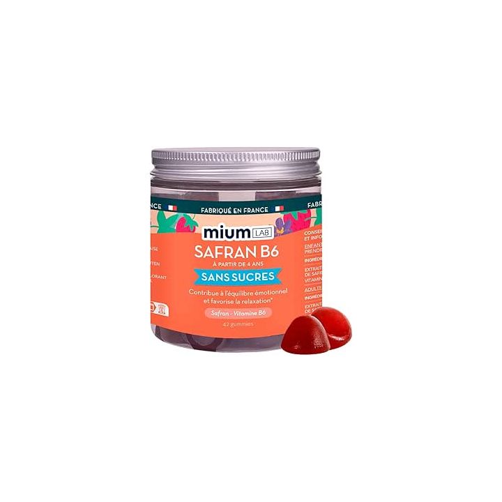 Safran B6 goût fraise Mium Lab - pot de 42 gummies