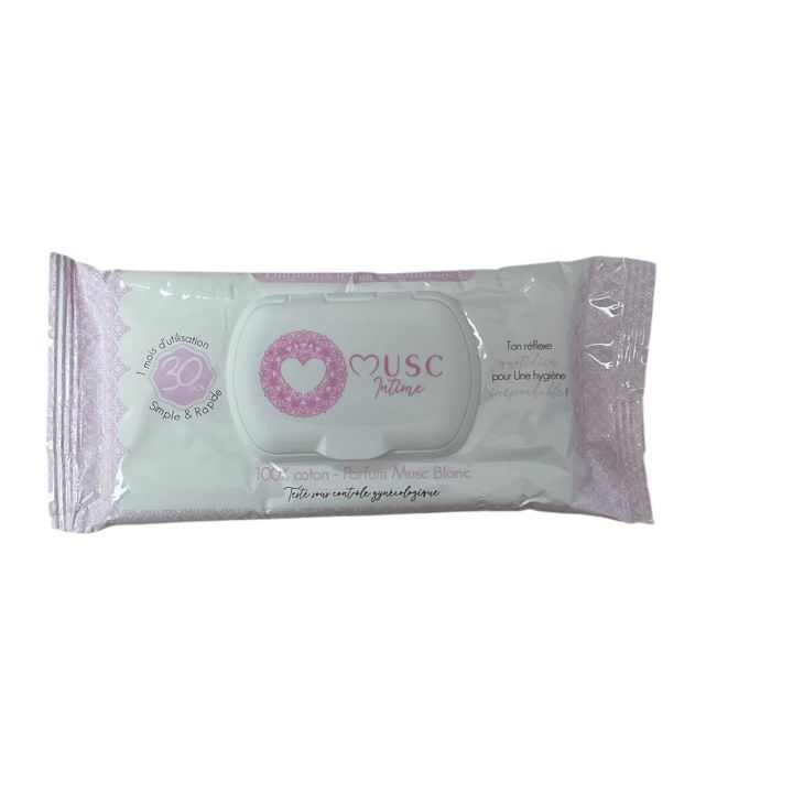 Lingettes intimes naturelles parfum musc blanc Musc Intime - paquet de 30 lingettes
