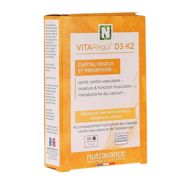 VITARegul D3-K2 capital osseux et immunitaire Nutravance - boite de 60 comprimés