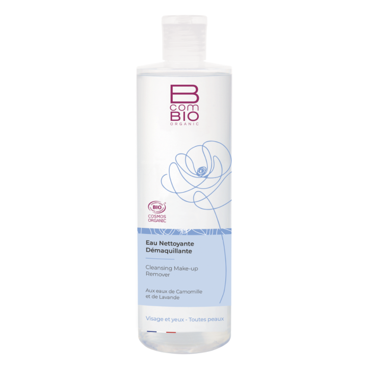 Eau nettoyante démaquillante visage et yeux BcomBIO - flacon de 400 ml