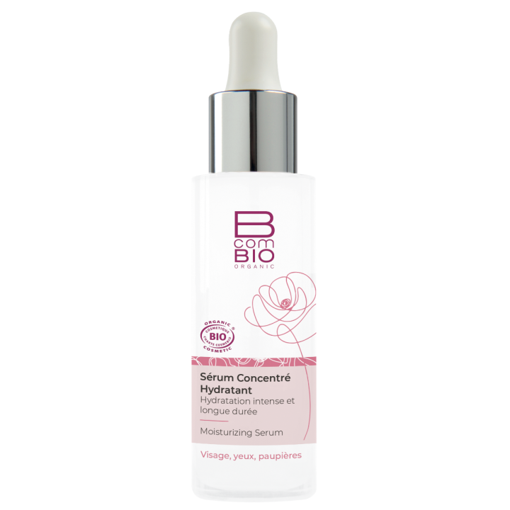 Sérum concentré hydratant visage et yeux BcomBIO - flacon de 30 ml