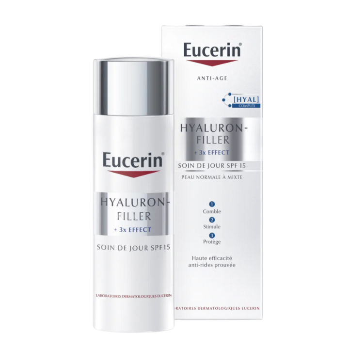 Hyaluron-Filler +3x Effect Soin de jour peaux normales à mixtes SPF15 Eucerin - flacon de 50ml