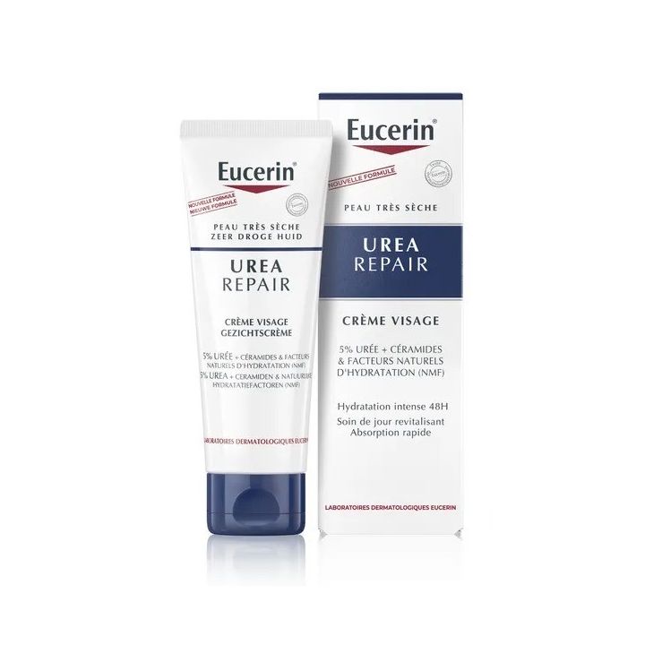 Urea Repair crème visage 5% urée peaux très sèches Eucerin - tube de 50ml