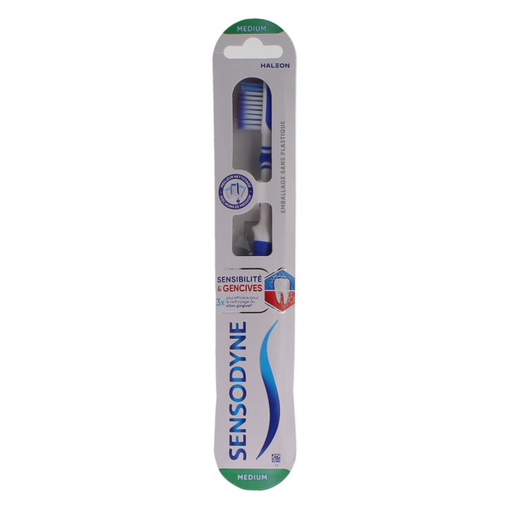 Brosse à dents sensibilité gencives Medium Sensodyne - une brosse à dents