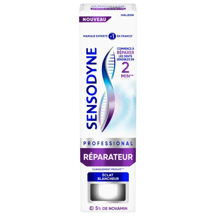 Dentifrice Professional Réparateur éclat blancheur Sensodyne - tube de 75ml 