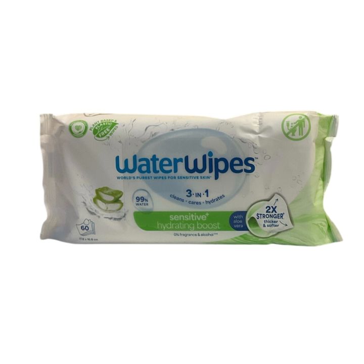 Lingettes hydratantes à l'Aloe Vera Waterwipes - paquet de 60 lingettes