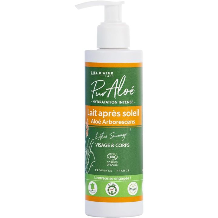 Lait après-soleil aloé arborescens Pur Aloé - flacon-pompe de 200ml