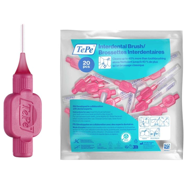 Brossettes interdentaires originales rose taille 0 (0.4 mm) TePe - 20 brossettes
