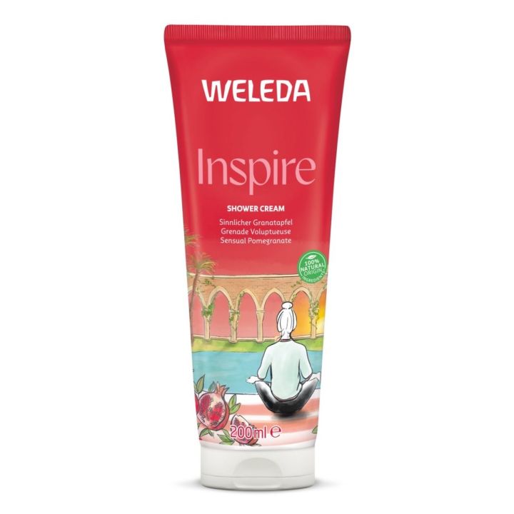 Crème de douche Inspire Grenade voluptueuse Weleda - tube de 200ml