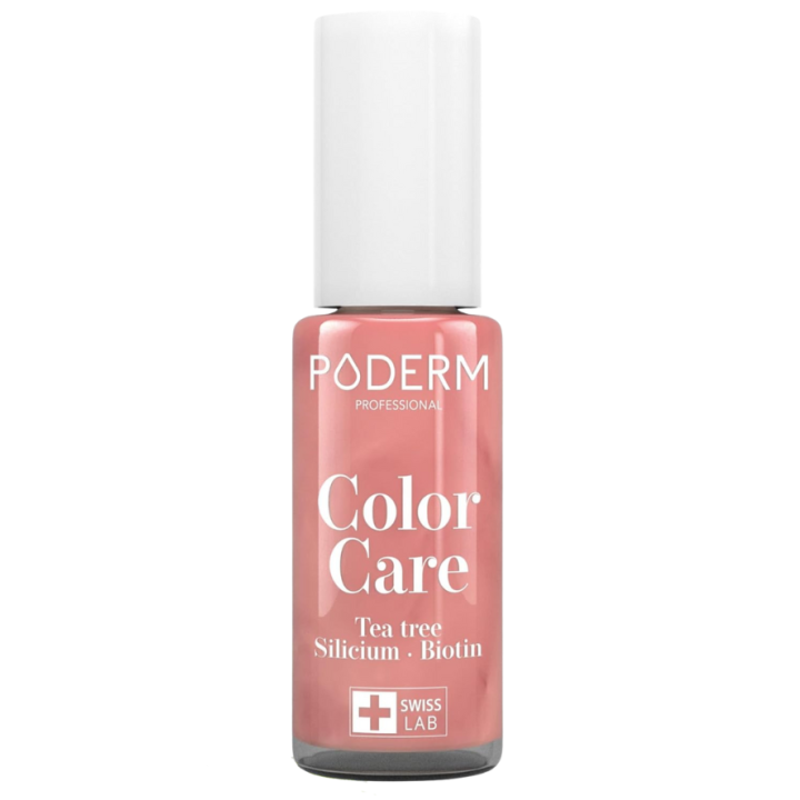 Vernis color care tea tree rose brillant Poderm - flacon de 8ml